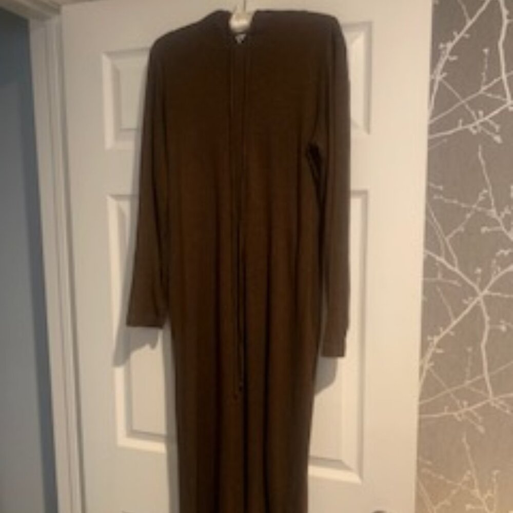 Mocha Brown Long Hoodie Dress